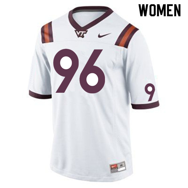 Women #96 John Parker Romo Virginia Tech Hokies College Football Jerseys Sale-White - Click Image to Close